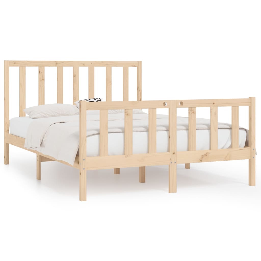 vidaXL Bed Frame without Mattress 135x190 cm Double Solid Wood