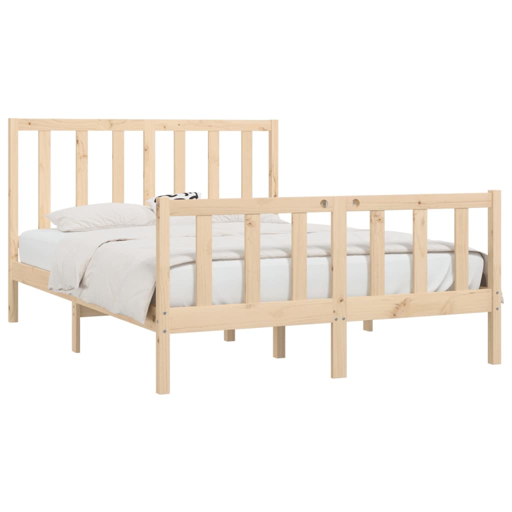 vidaXL Bed Frame without Mattress 135x190 cm Double Solid Wood