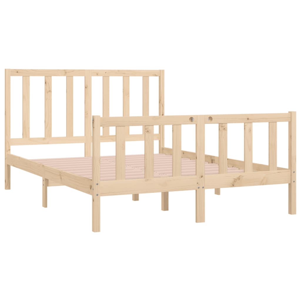 vidaXL Bed Frame without Mattress 135x190 cm Double Solid Wood