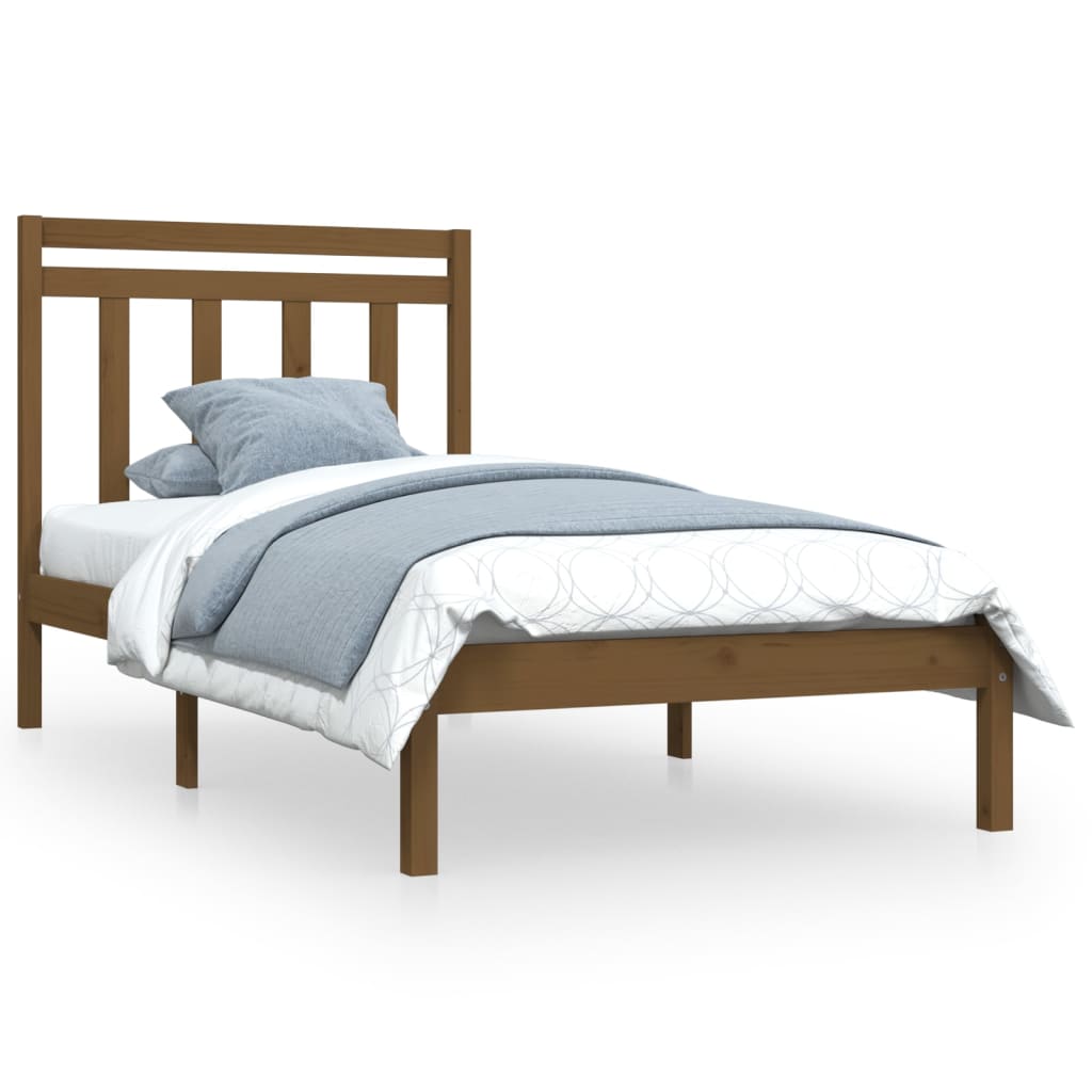 vidaXL Bed Frame without Mattress Honey Brown 100x200 cm Solid Wood