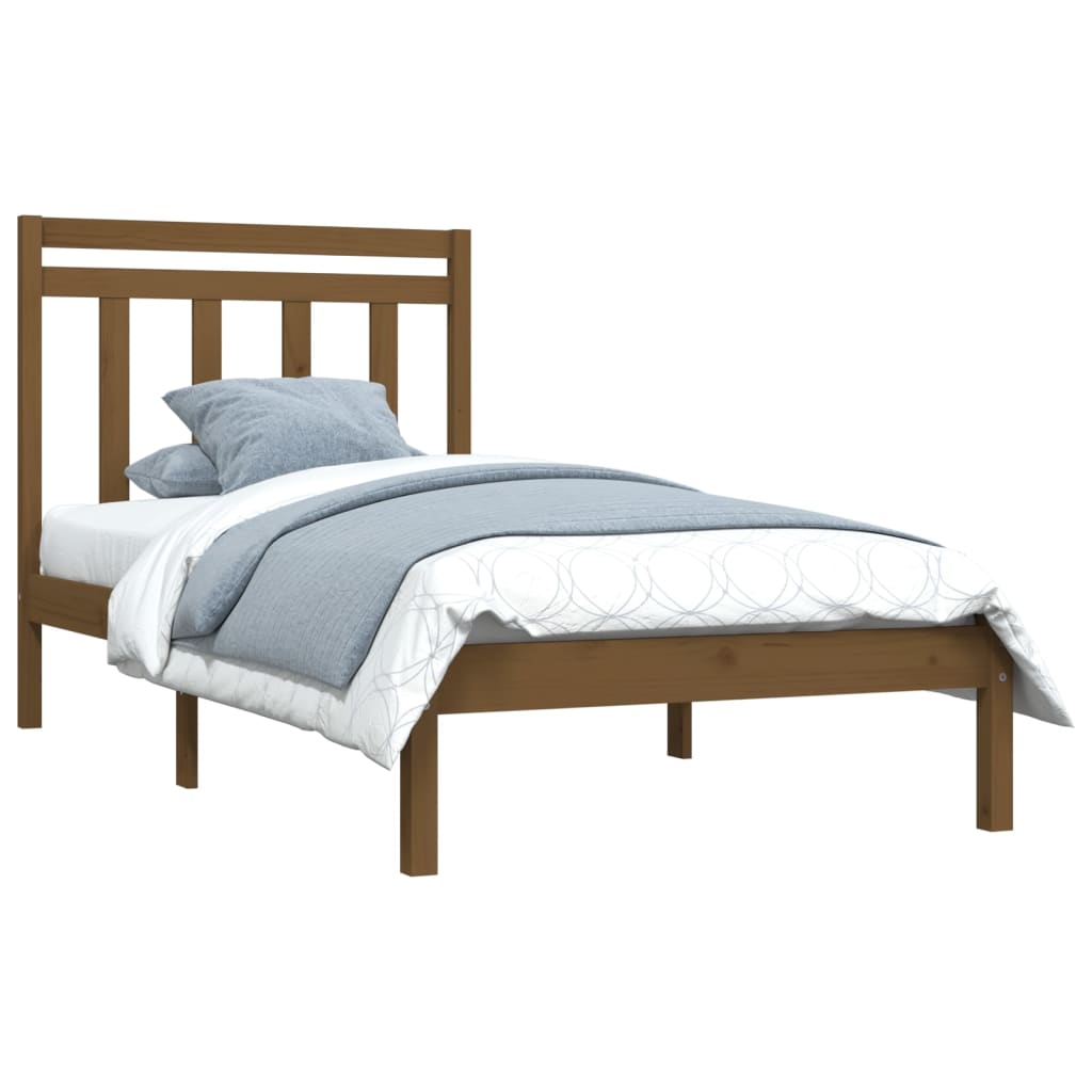 vidaXL Bed Frame without Mattress Honey Brown 100x200 cm Solid Wood