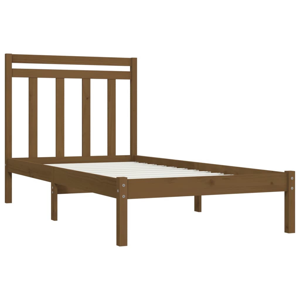 vidaXL Bed Frame without Mattress Honey Brown 100x200 cm Solid Wood