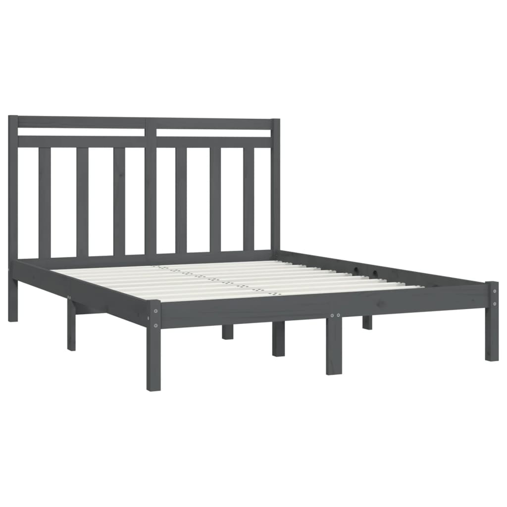 vidaXL Bed Frame without Mattress Grey 160x200 cm Solid Wood