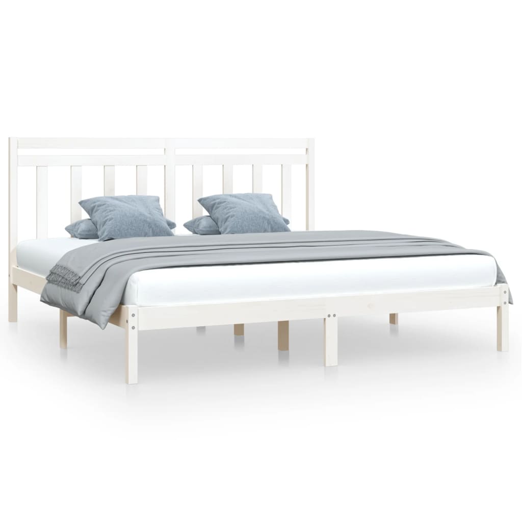 vidaXL Bed Frame without Mattress White 200x200 cm Solid Wood