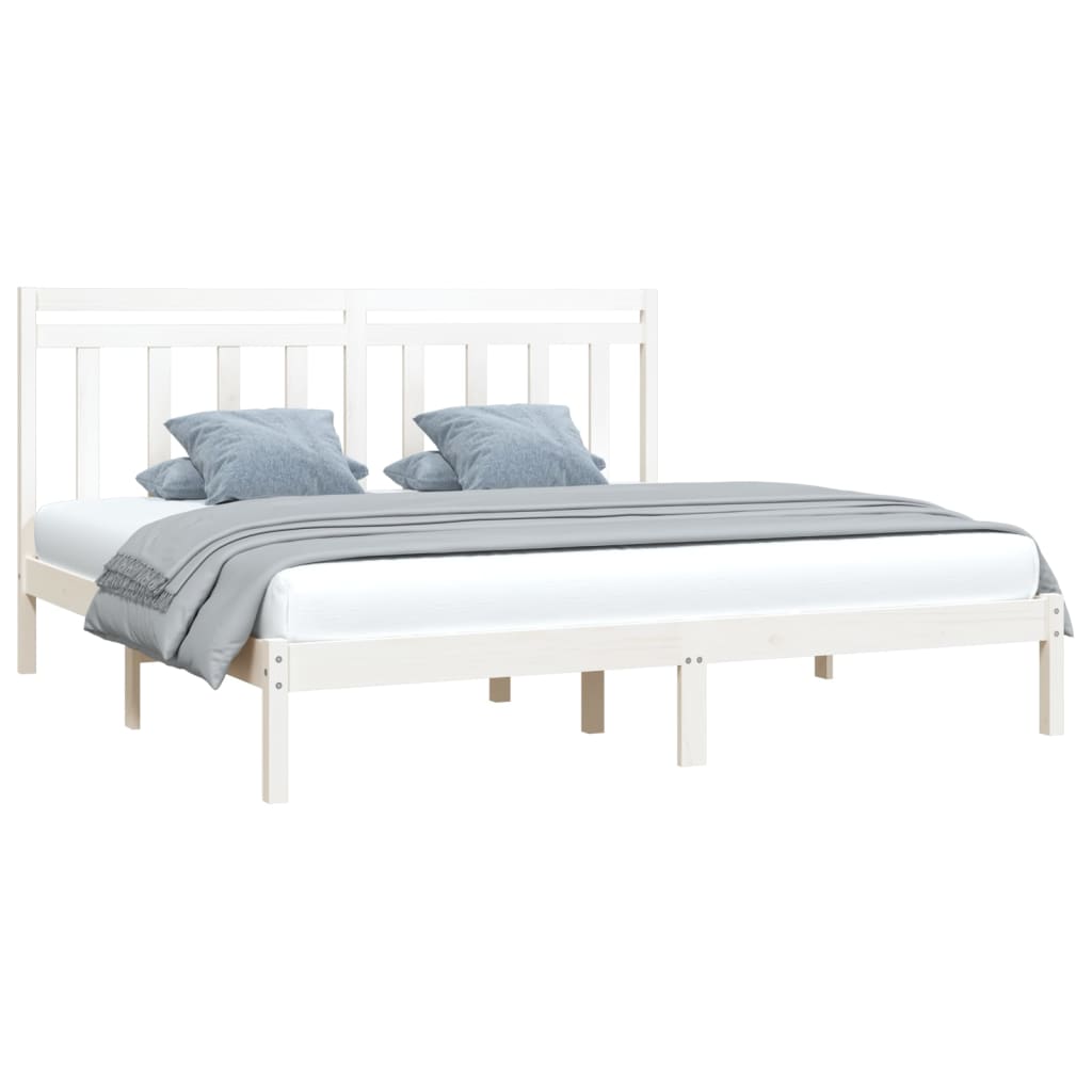 vidaXL Bed Frame without Mattress White 200x200 cm Solid Wood