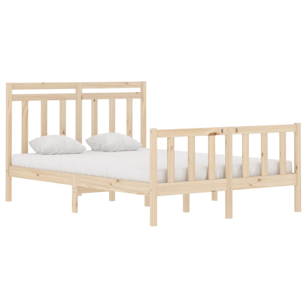 vidaXL Bed Frame without Mattress 135x190 cm Double Solid Wood