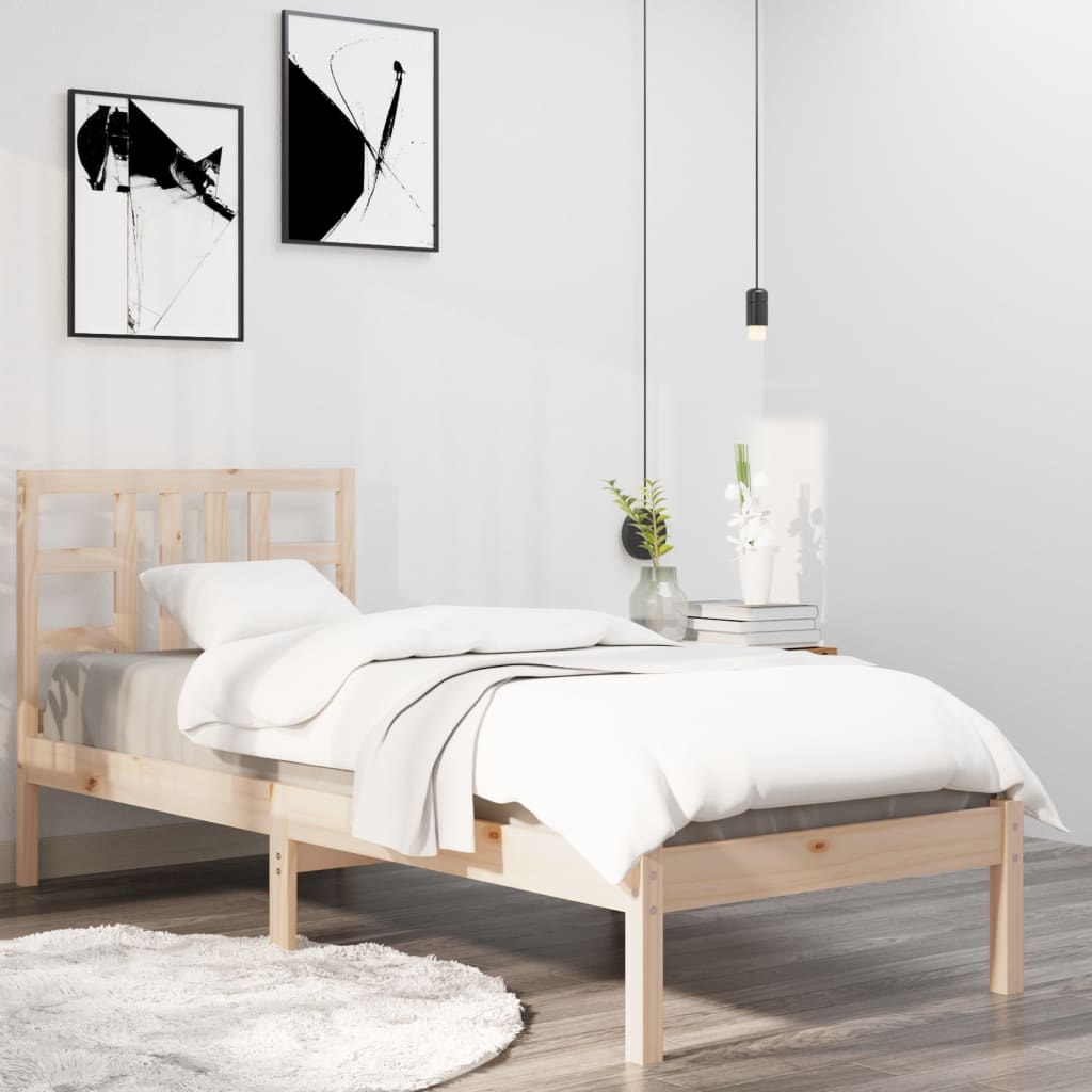 vidaXL Bed Frame without Mattress 90x190 cm Single Solid Wood