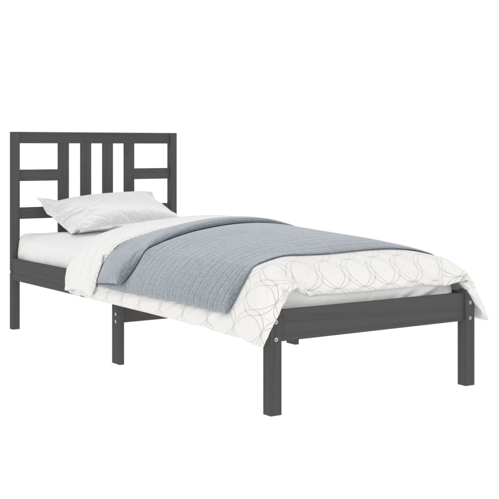 vidaXL Bed Frame without Mattress Black 90x190 cm Single Solid Wood