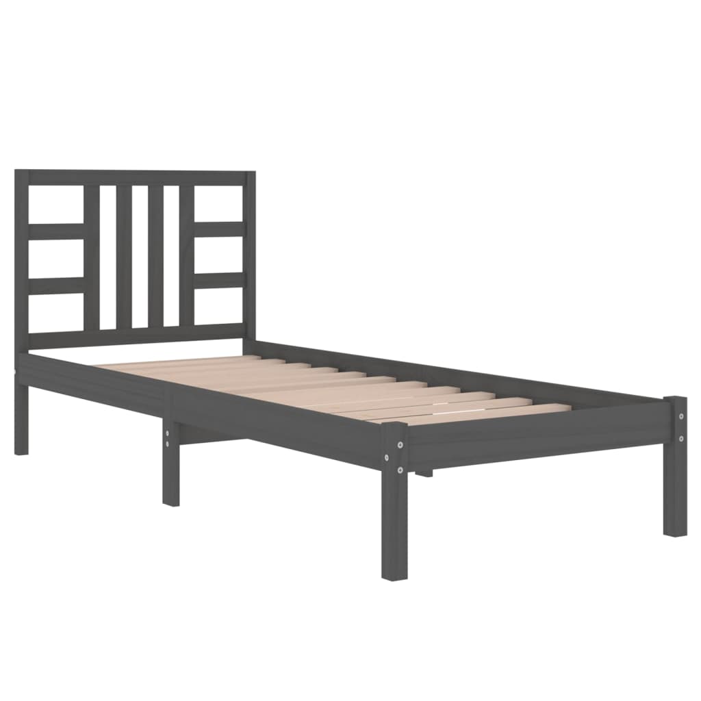 vidaXL Bed Frame without Mattress Black 90x190 cm Single Solid Wood