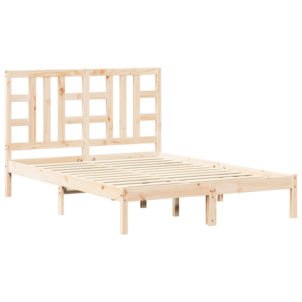 Bed Frame without Mattress 135x190 cm Double Solid Wood