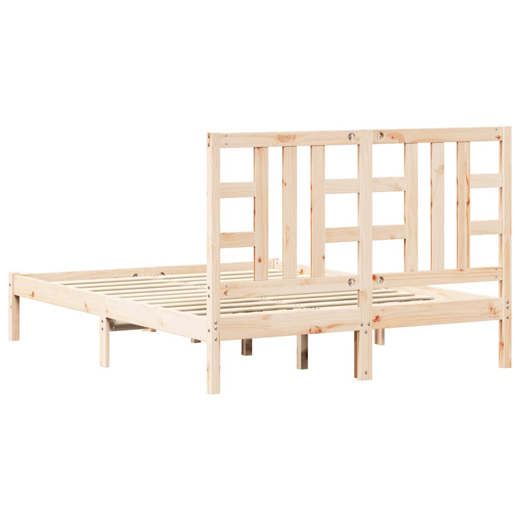 Bed Frame without Mattress 135x190 cm Double Solid Wood