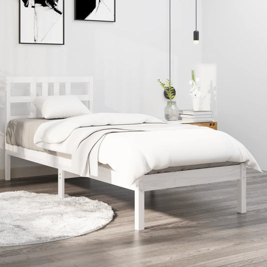 vidaXL Bed Frame without Mattress White 90x200 cm Solid Wood