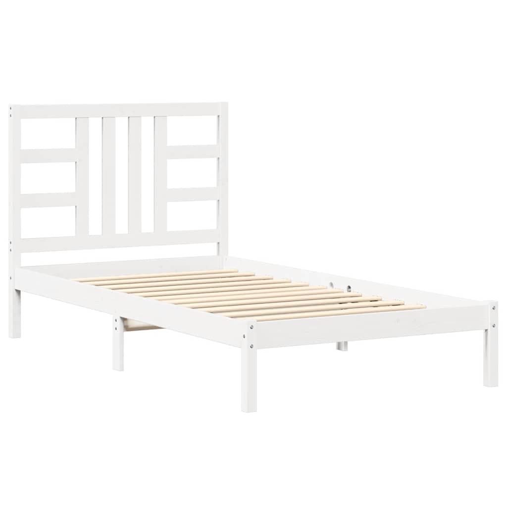 Bed Frame without Mattress White 100x200 cm Solid Wood