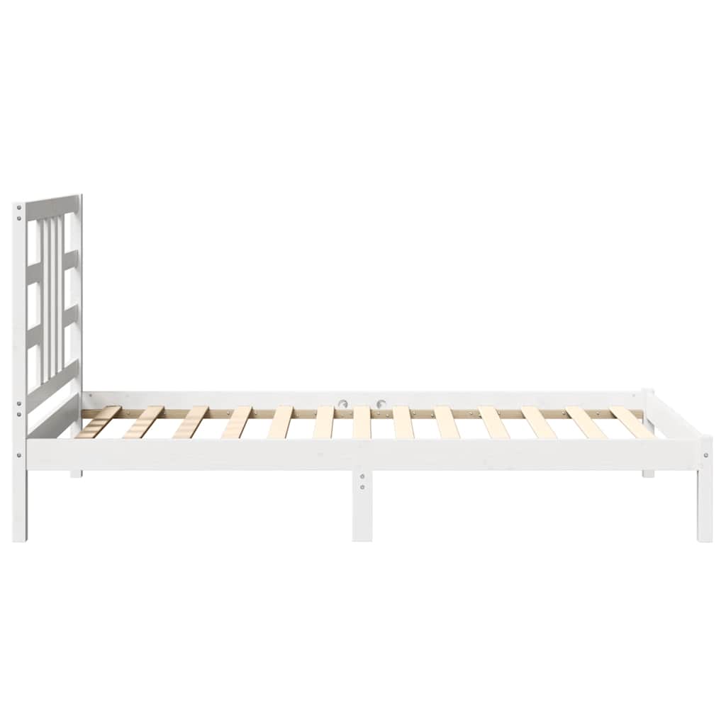 Bed Frame without Mattress White 100x200 cm Solid Wood