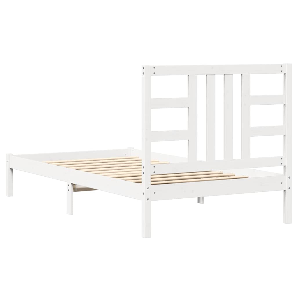 Bed Frame without Mattress White 100x200 cm Solid Wood