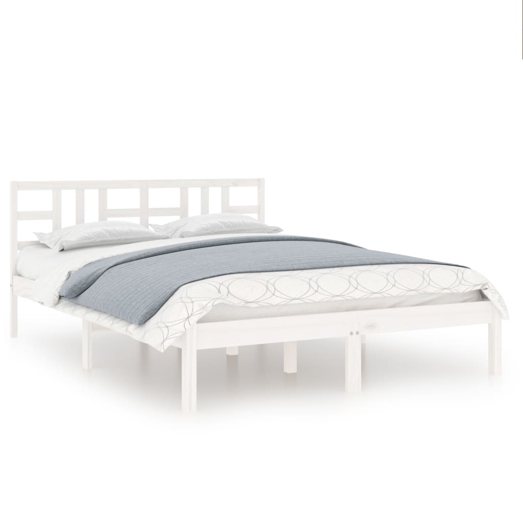 vidaXL Bed Frame without Mattress White 120x200 cm Solid Wood