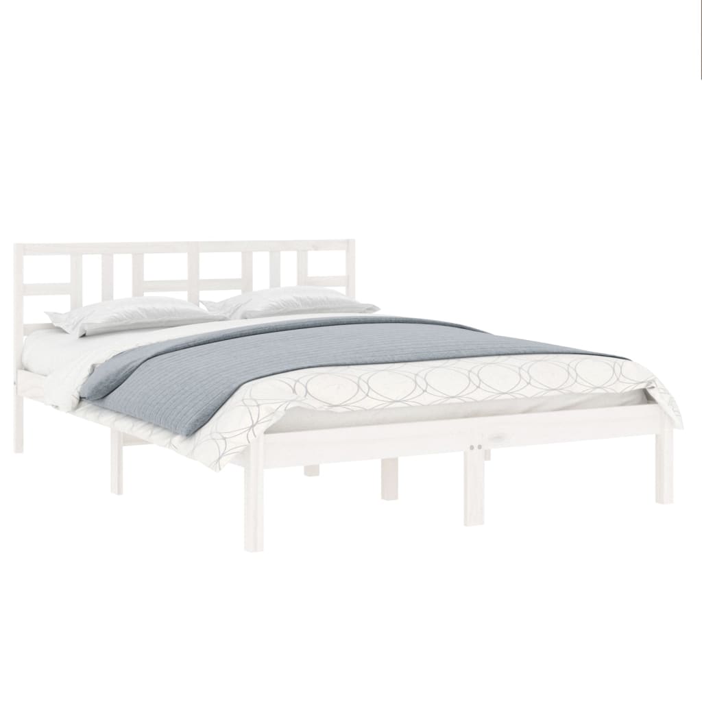 vidaXL Bed Frame without Mattress White 120x200 cm Solid Wood