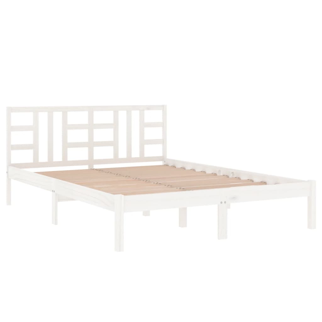 vidaXL Bed Frame without Mattress White 120x200 cm Solid Wood