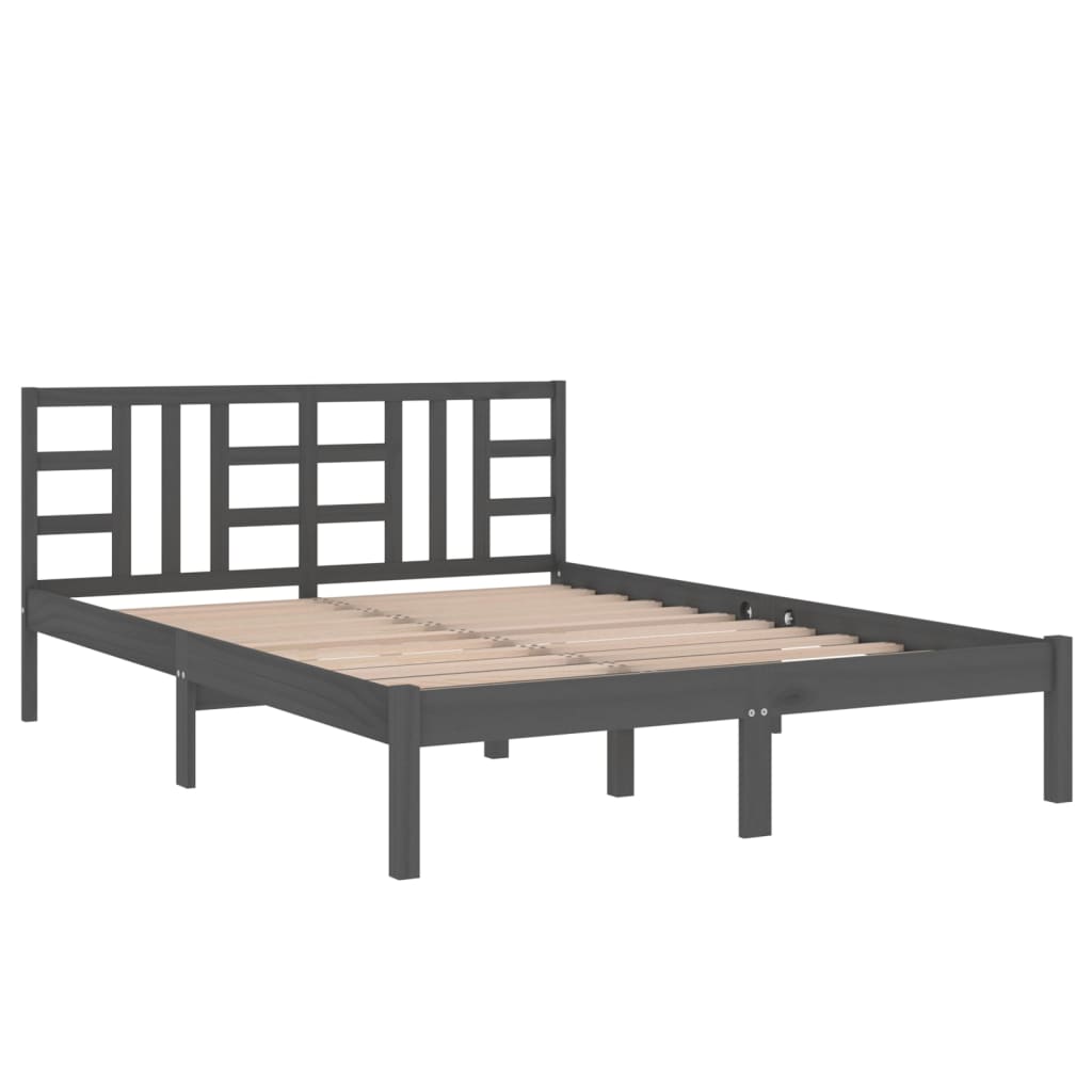 vidaXL Bed Frame without Mattress Grey 120x200 cm Solid Wood