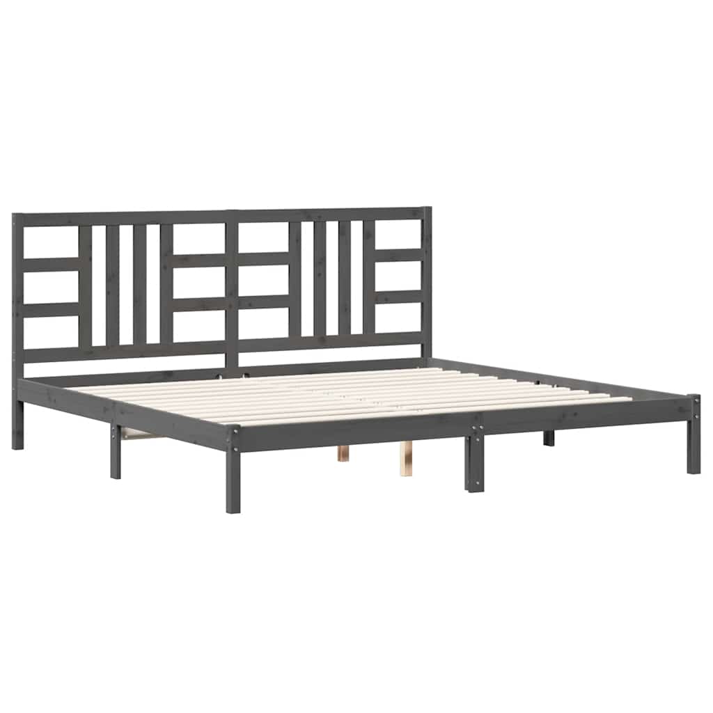 Bed Frame without Mattress Grey 200x200 cm Solid Wood
