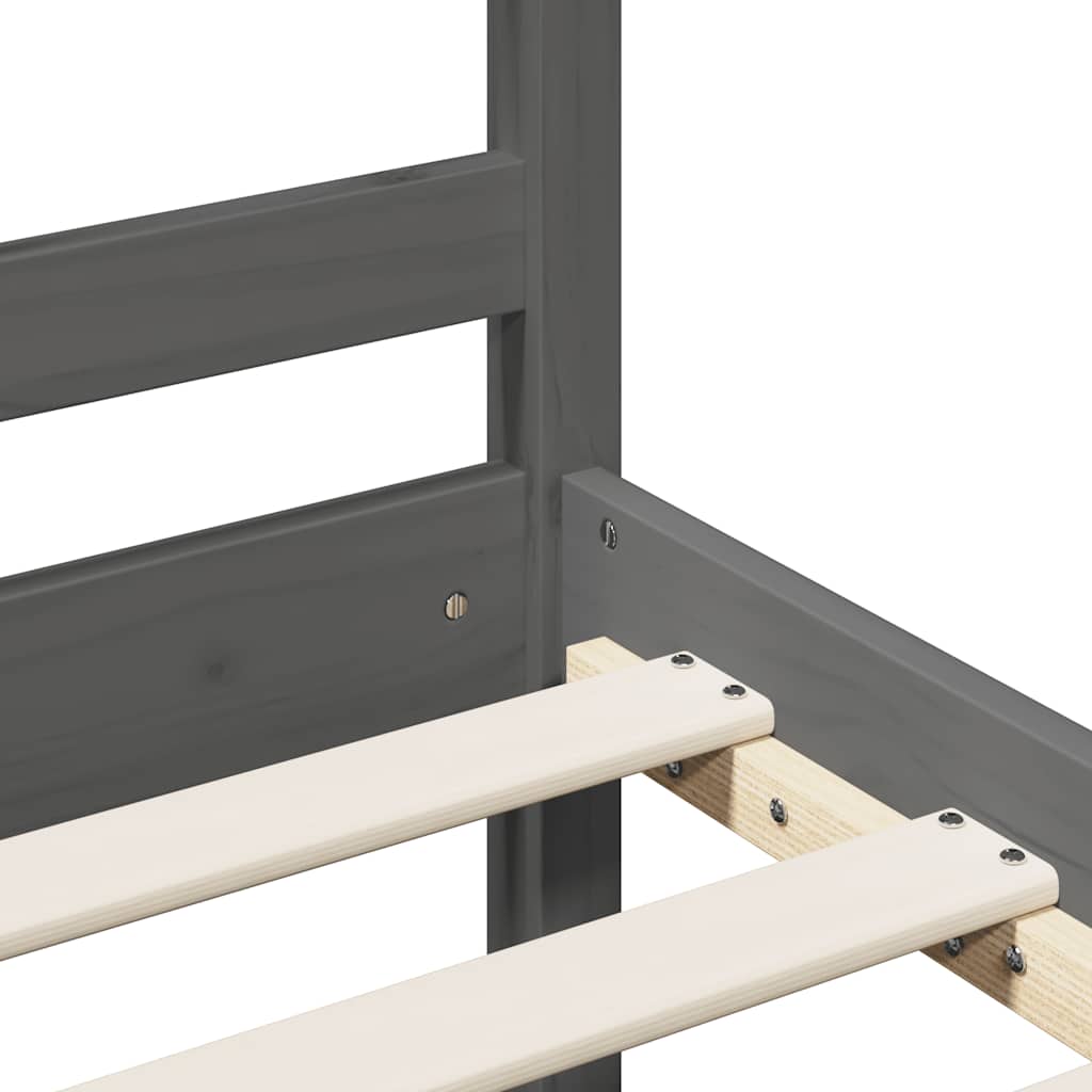 Bed Frame without Mattress Grey 200x200 cm Solid Wood