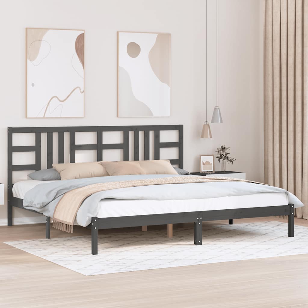 Bed Frame without Mattress Grey 200x200 cm Solid Wood