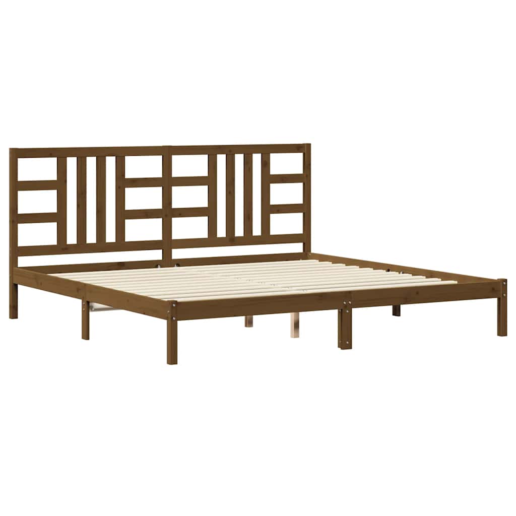 Bed Frame without Mattress Honey Brown 200x200 cm Solid Wood