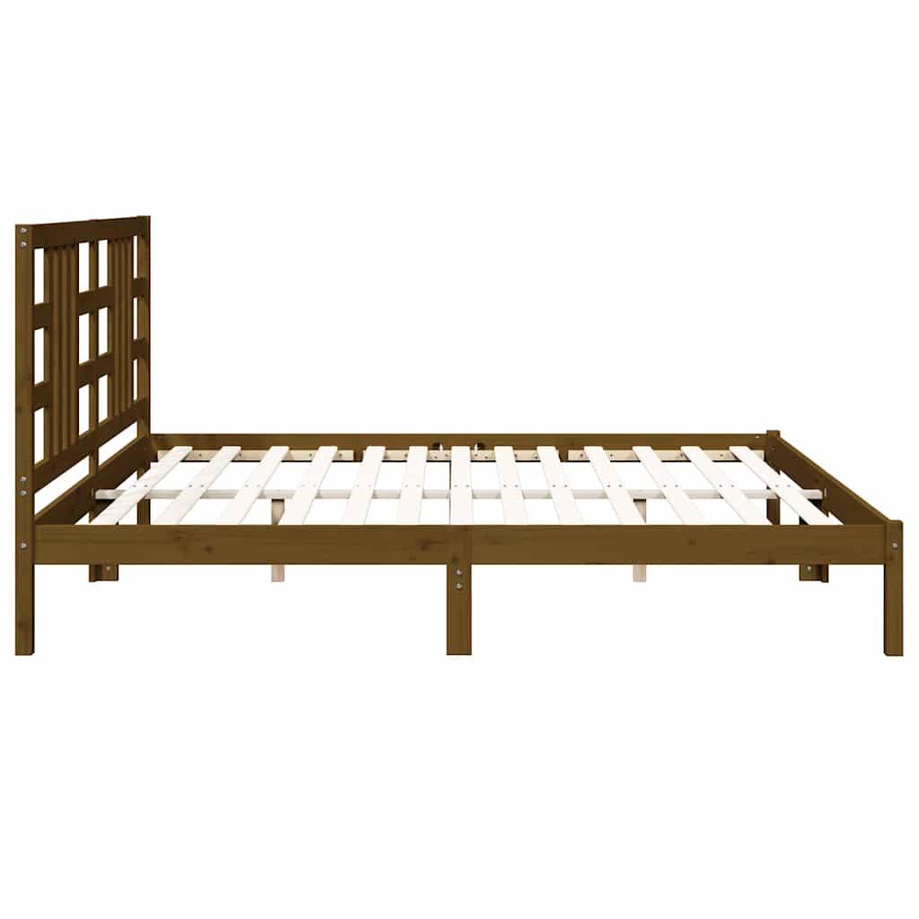 Bed Frame without Mattress Honey Brown 200x200 cm Solid Wood