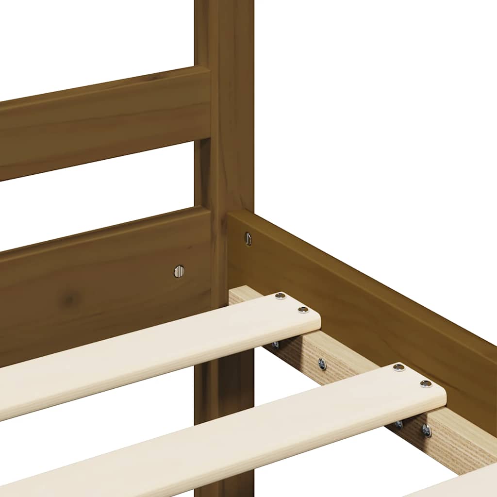 Bed Frame without Mattress Honey Brown 200x200 cm Solid Wood