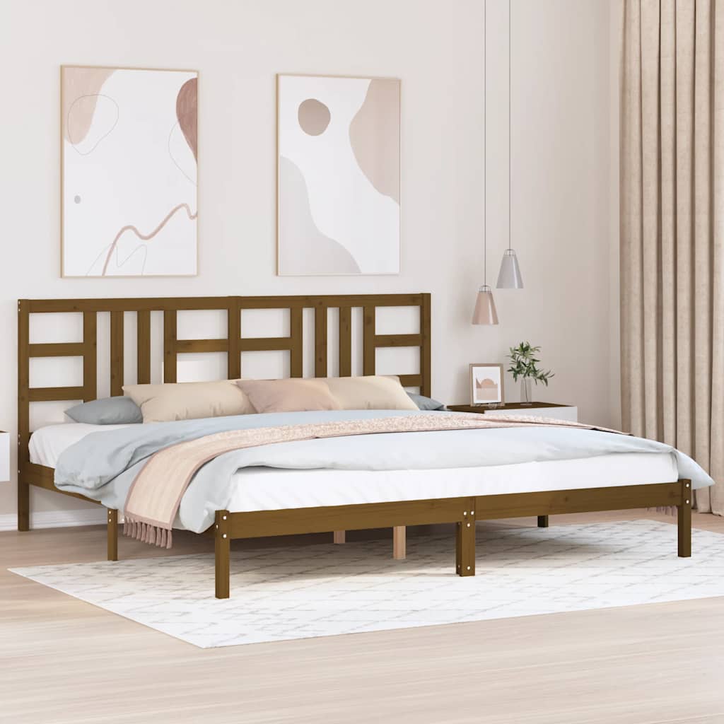 Bed Frame without Mattress Honey Brown 200x200 cm Solid Wood