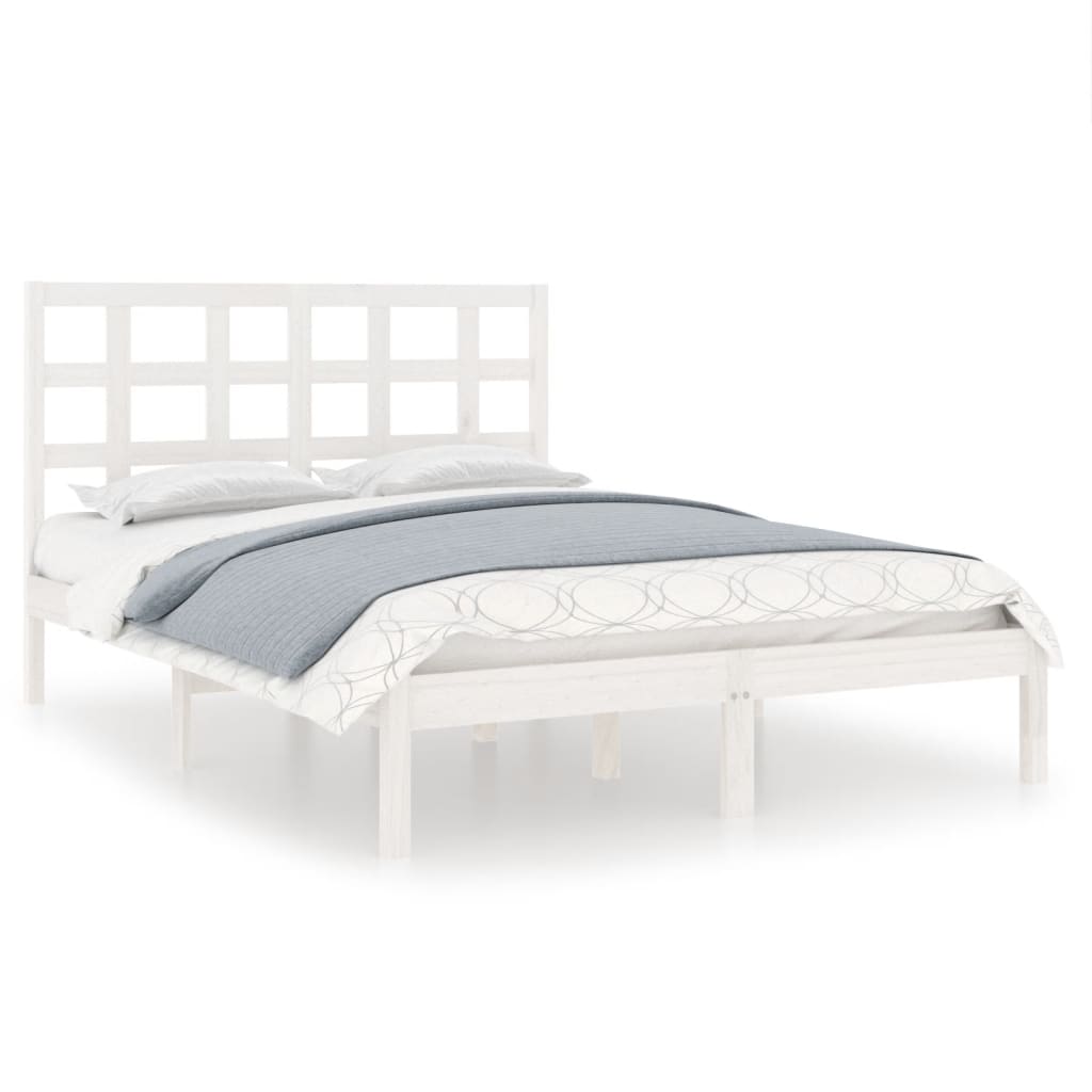 vidaXL Bed Frame without Mattress White 120x190 cm Small Double Solid Wood