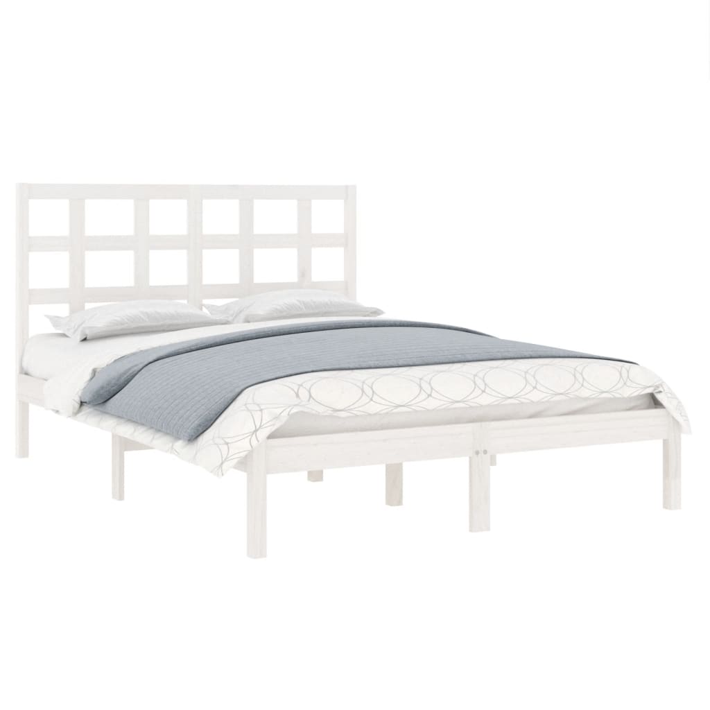 vidaXL Bed Frame without Mattress White 120x190 cm Small Double Solid Wood