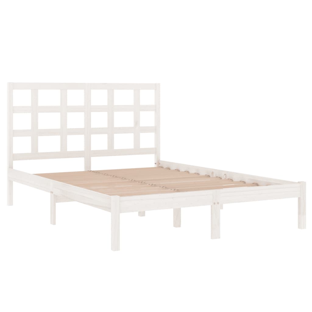 vidaXL Bed Frame without Mattress White 120x190 cm Small Double Solid Wood