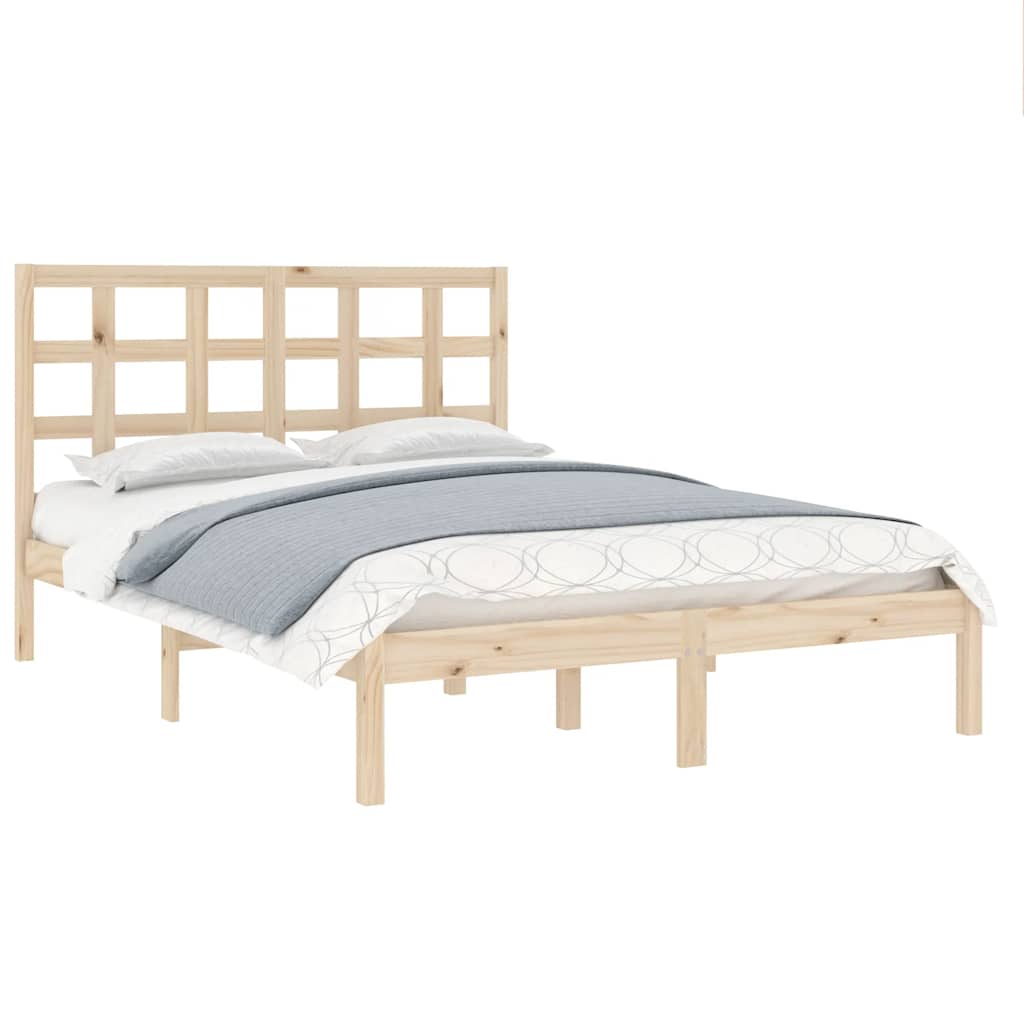 Bed Frame without Mattress 135x190 cm Double Solid Wood