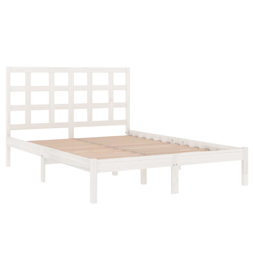 vidaXL Bed Frame without Mattress White 120x200 cm Solid Wood