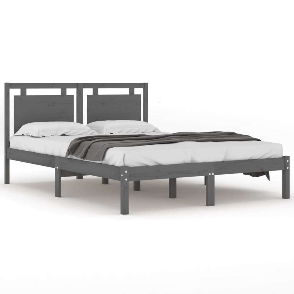 vidaXL Bed Frame without Mattress Grey 120x200 cm Solid Wood