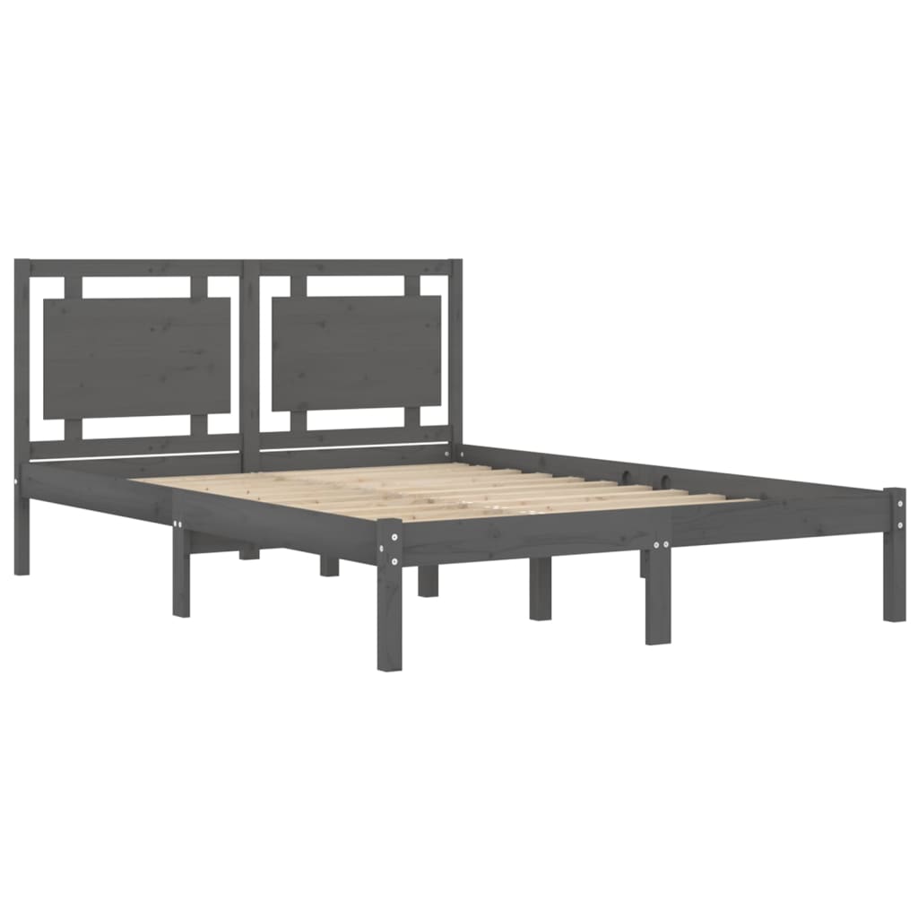 vidaXL Bed Frame without Mattress Grey 120x200 cm Solid Wood