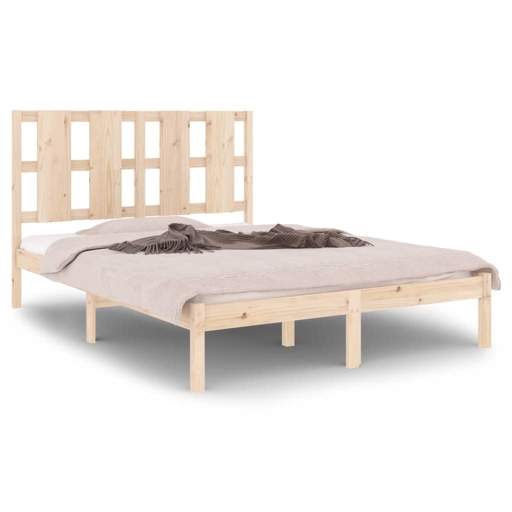 vidaXL Bed Frame without Mattress 135x190 cm Double Solid Wood