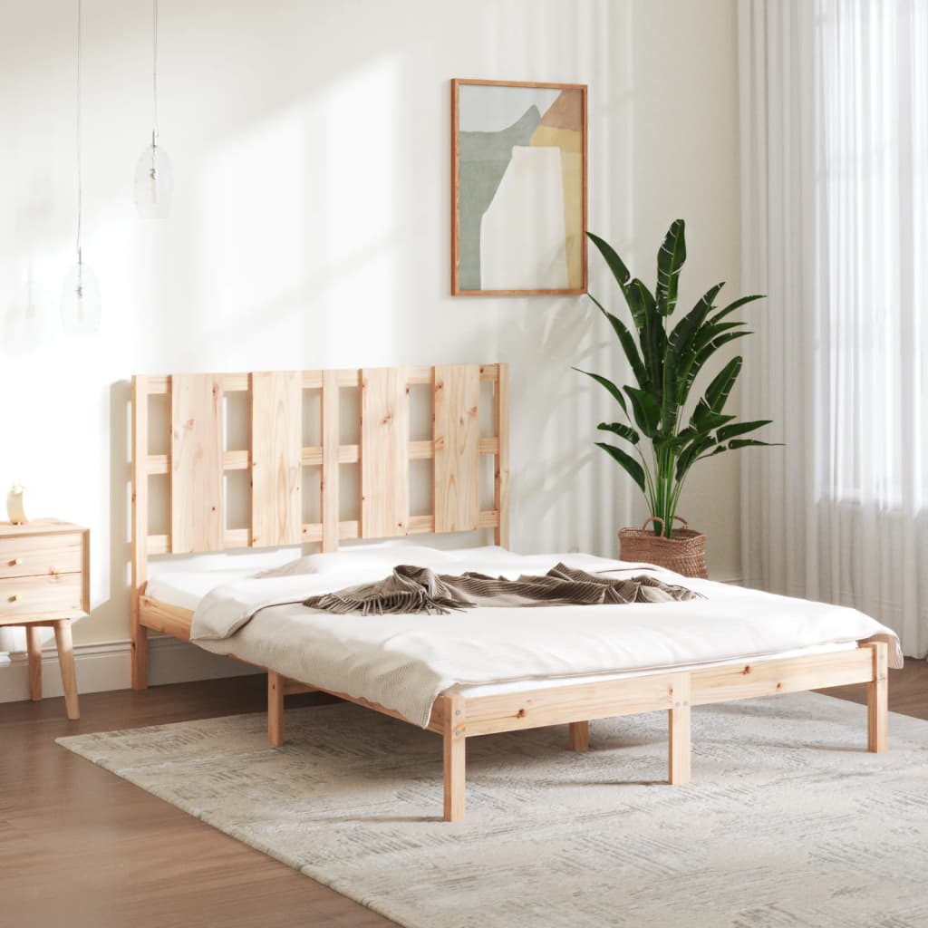 vidaXL Bed Frame without Mattress 135x190 cm Double Solid Wood