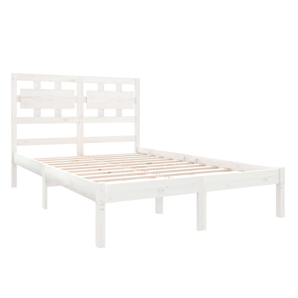 vidaXL Bed Frame without Mattress White 140x190 cm Solid Wood