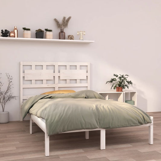 vidaXL Bed Frame without Mattress White 140x190 cm Solid Wood