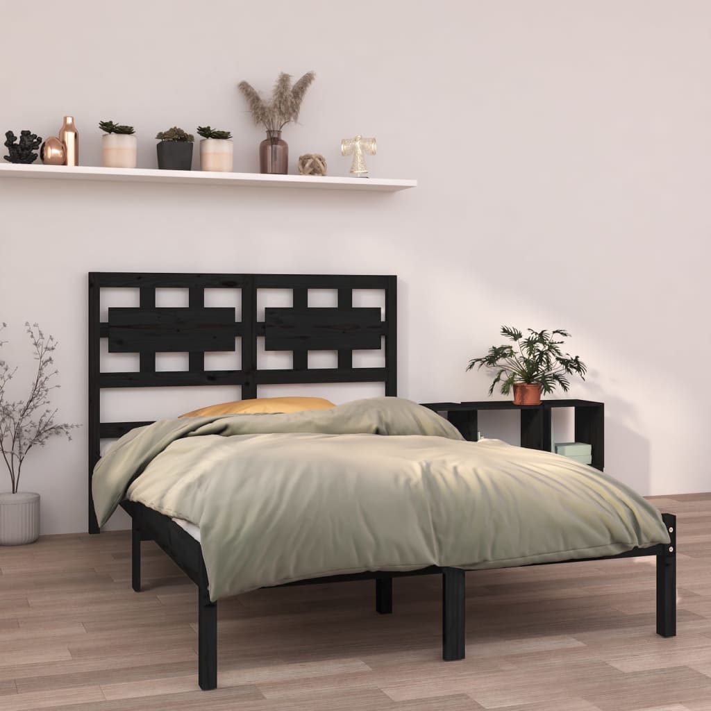 vidaXL Bed Frame without Mattress Black 140x200 cm Solid Wood