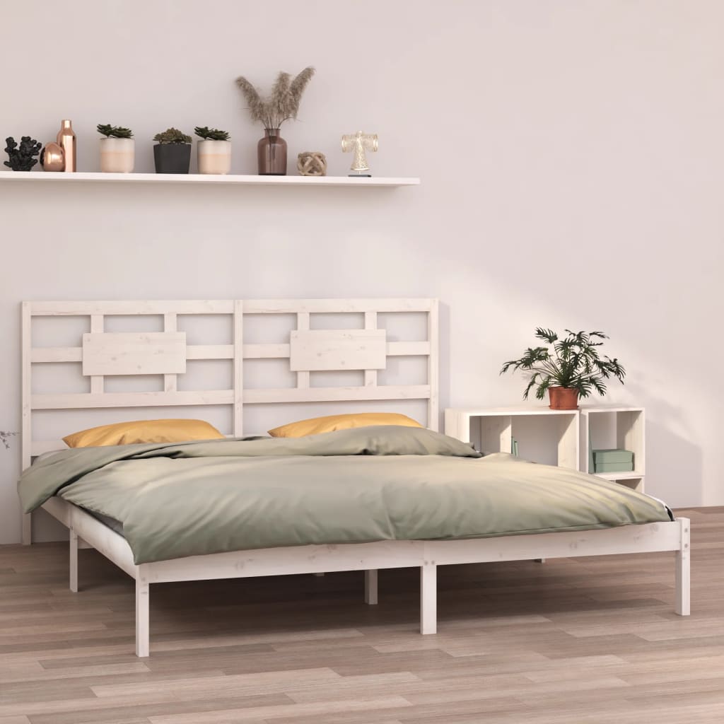 vidaXL Bed Frame without Mattress White 200x200 cm Solid Wood