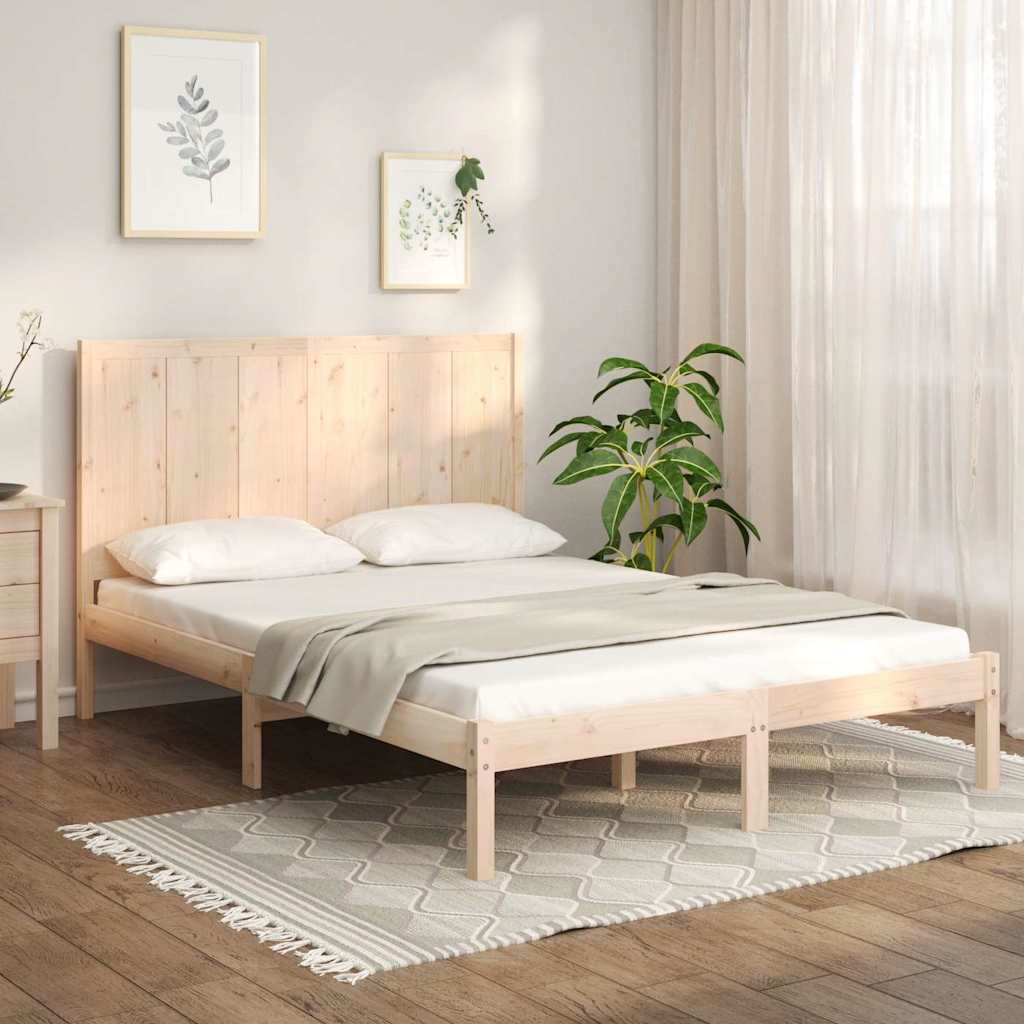 Bed Frame without Mattress 120x200 cm Solid Wood Pine