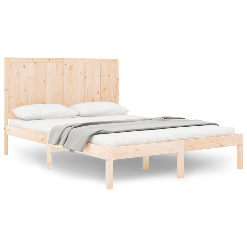 vidaXL Bed Frame without Mattress 150x200 cm King Size Solid Wood Pine