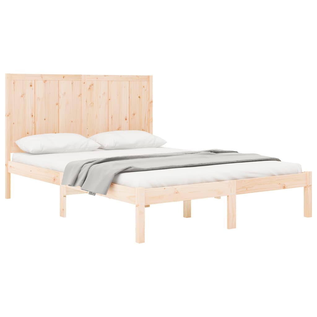 vidaXL Bed Frame without Mattress 150x200 cm King Size Solid Wood Pine