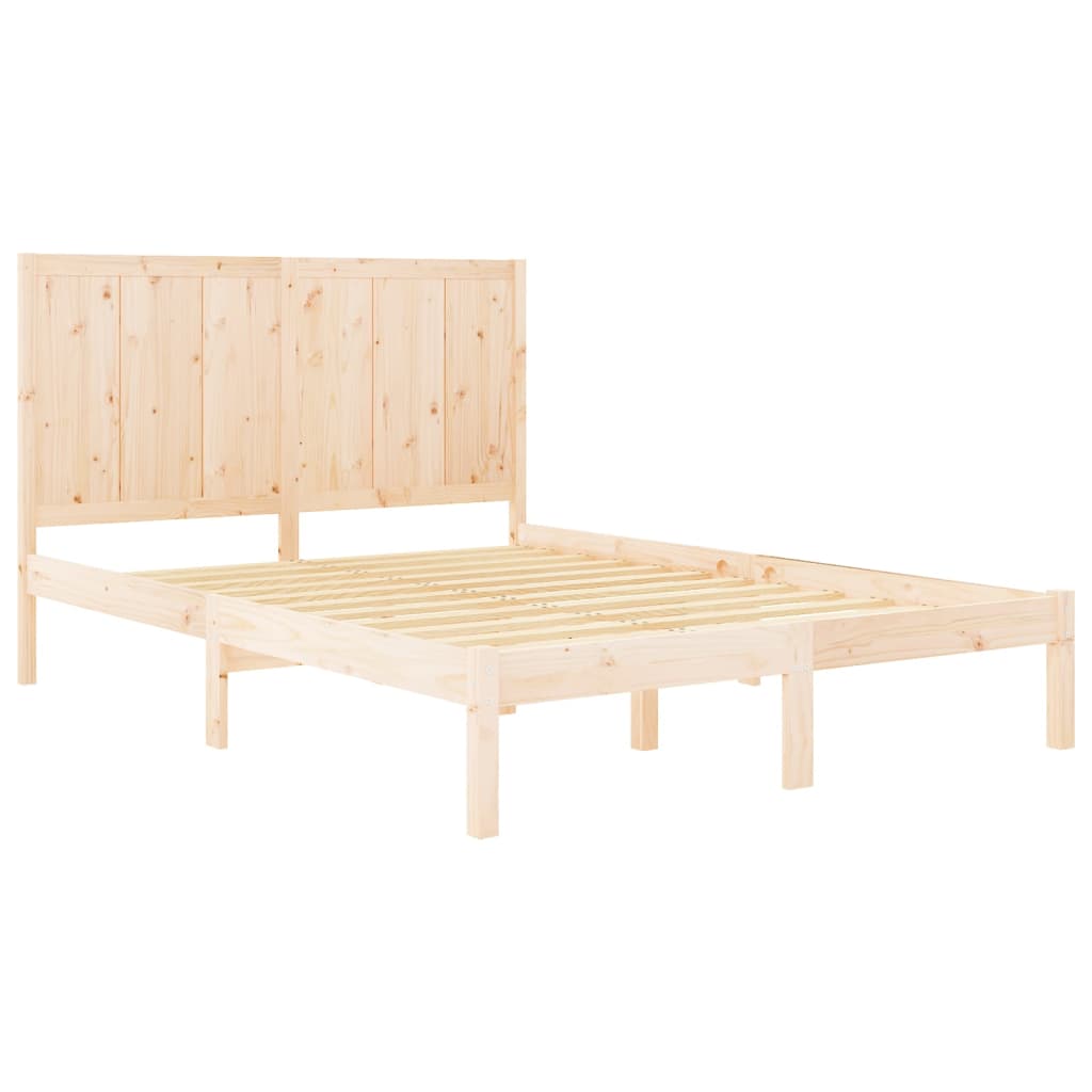 vidaXL Bed Frame without Mattress 150x200 cm King Size Solid Wood Pine