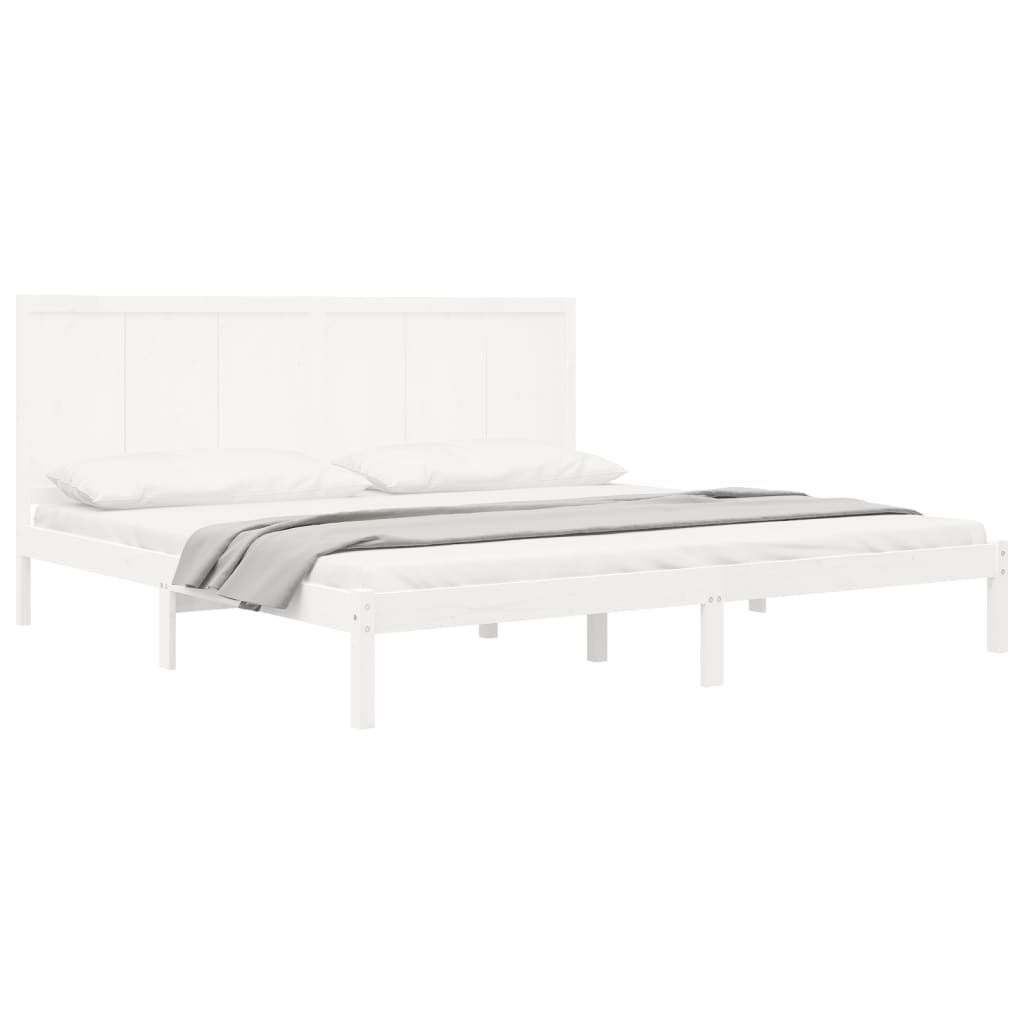 vidaXL Bed Frame without Mattress White 180x200 cm Super King Solid Wood Pine