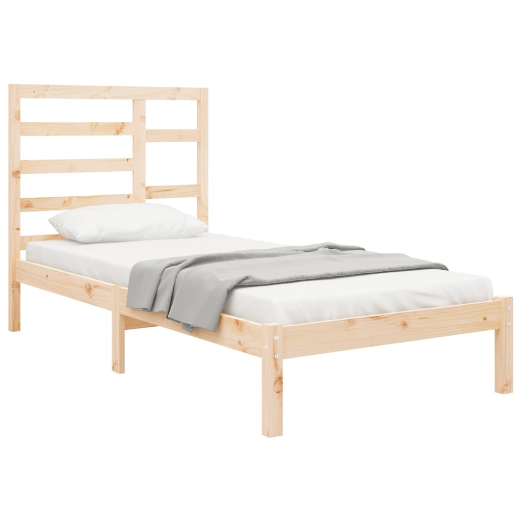 vidaXL Bed Frame without Mattress Solid Wood 75x190 cm Small Single Small Single