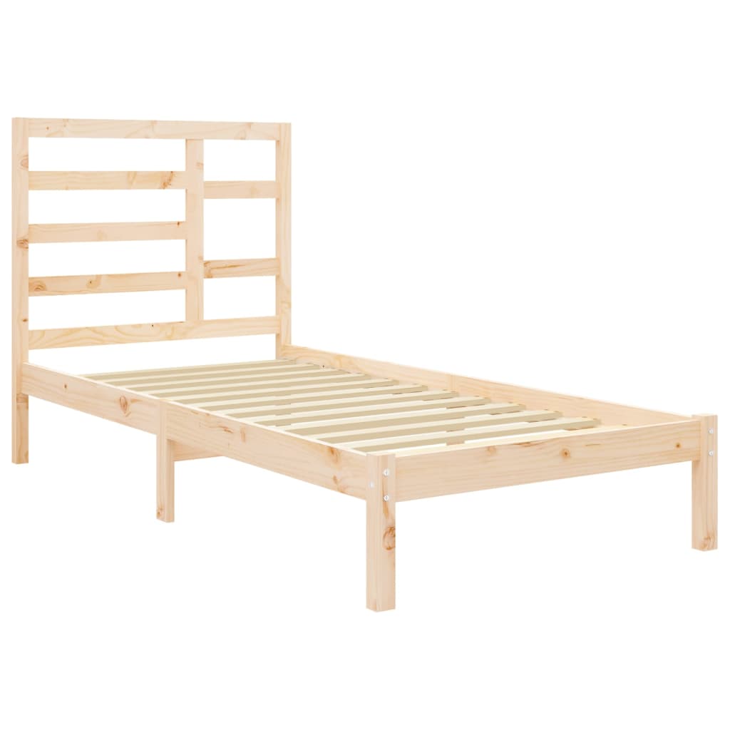 vidaXL Bed Frame without Mattress Solid Wood 75x190 cm Small Single Small Single